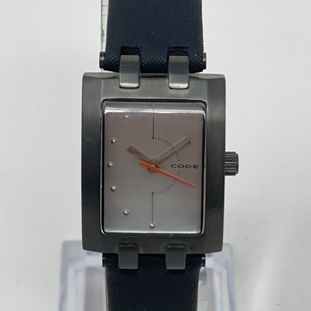 Code Tank Watch Women 21mm Gunmetal Gray Black Band New Battery